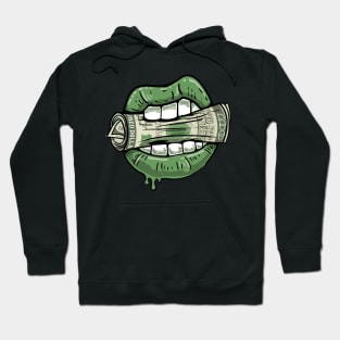 Lips bite dollar bill Hoodie